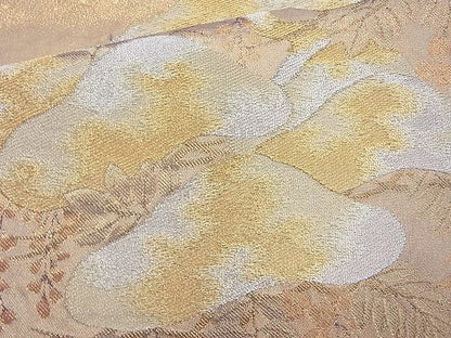 平和屋着物◎六通柄袋帯 光琳松 金銀糸 逸品 BAAI6926cm