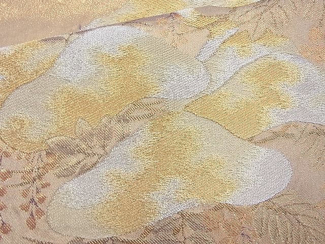 平和屋着物◎六通柄袋帯 光琳松 金銀糸 逸品 BAAI6926cm
