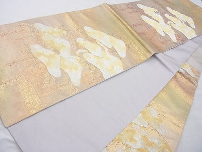 平和屋着物◎六通柄袋帯 光琳松 金銀糸 逸品 BAAI6926cm