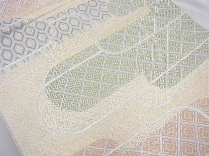 平和屋着物◎佐賀錦 六通柄袋帯 ヱ霞有職文 金銀糸 逸品 BAAI6924cm