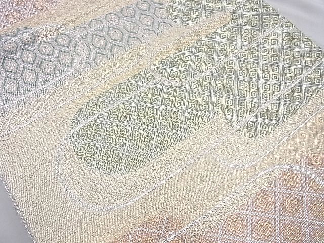 平和屋着物◎佐賀錦 六通柄袋帯 ヱ霞有職文 金銀糸 逸品 BAAI6924cm