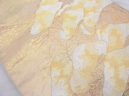 平和屋着物◎六通柄袋帯 光琳松 金銀糸 逸品 BAAI6926cm