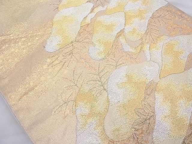 平和屋着物◎六通柄袋帯 光琳松 金銀糸 逸品 BAAI6926cm