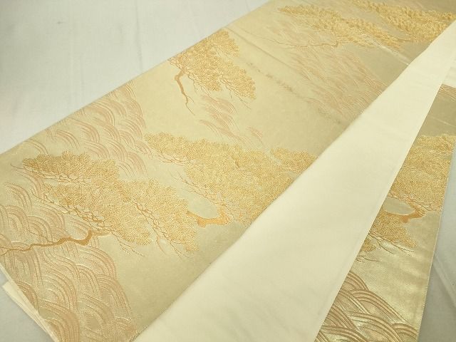 平和屋着物◎六通柄袋帯 花松文 金糸 逸品 DAAH9030mz