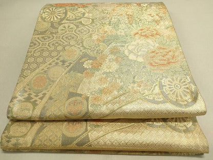 平和屋着物◎佐賀錦 六通柄袋帯 花車文 金糸 逸品 DAAH9035mz