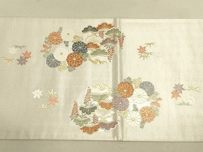 平和屋着物◎六通太鼓柄袋帯 鳳凰花文 金銀糸 逸品 DAAH9039mz