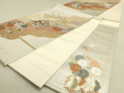 平和屋着物◎六通太鼓柄袋帯 鳳凰花文 金銀糸 逸品 DAAH9039mz