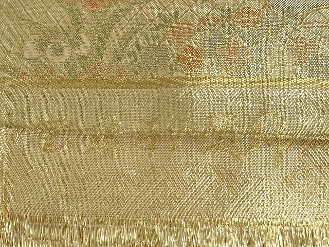 平和屋着物◎佐賀錦 六通柄袋帯 花車文 金糸 逸品 DAAH9035mz