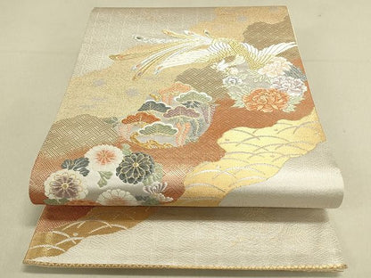 平和屋着物◎六通太鼓柄袋帯 鳳凰花文 金銀糸 逸品 DAAH9039mz