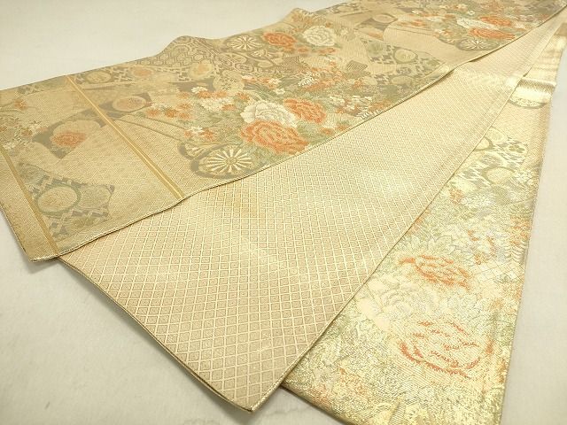 平和屋着物◎佐賀錦 六通柄袋帯 花車文 金糸 逸品 DAAH9035mz