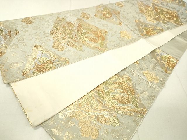 平和屋着物◎六通柄袋帯 向かい鳳凰花文 金銀糸 逸品 DAAG7811rt
