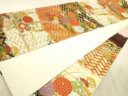 平和屋着物◎六通柄袋帯 唐織 花籬文 金糸 逸品 DAAG7844rt