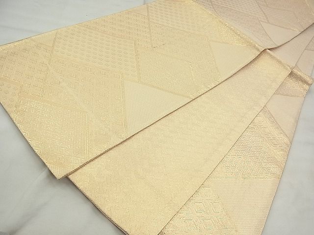 平和屋着物◎佐賀錦 全通柄袋帯 菱吉祥文 金糸 逸品 BAAI5643qt