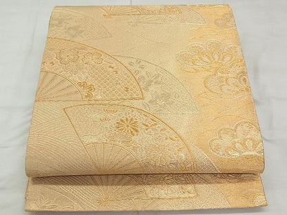 平和屋着物◎佐賀錦 六通柄袋帯 扇面流し 金糸 逸品 BAAI5662qt