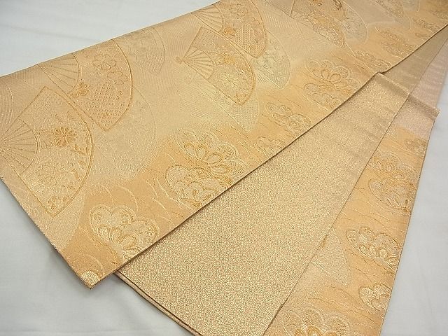 平和屋着物◎佐賀錦 六通柄袋帯 扇面流し 金糸 逸品 BAAI5662qt