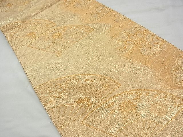 平和屋着物◎佐賀錦 六通柄袋帯 扇面流し 金糸 逸品 BAAI5662qt