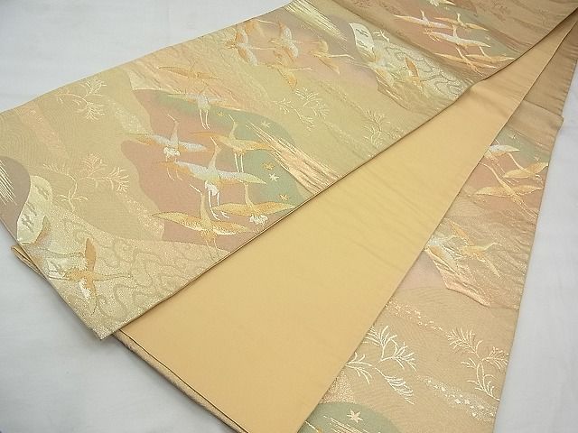 平和屋着物◎六通柄袋帯 遠山瑞翔文様 金銀糸 逸品 BAAI5675qt