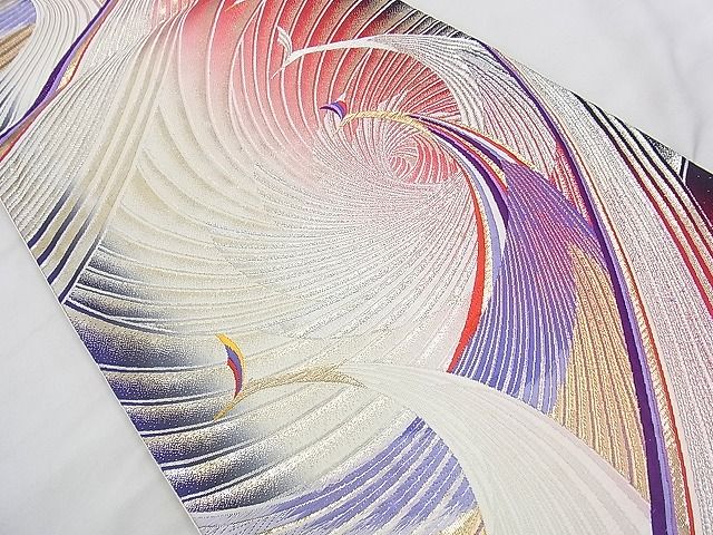平和屋着物◎六通柄袋帯 唐織 孔雀 金銀糸 逸品 BAAI5728qt