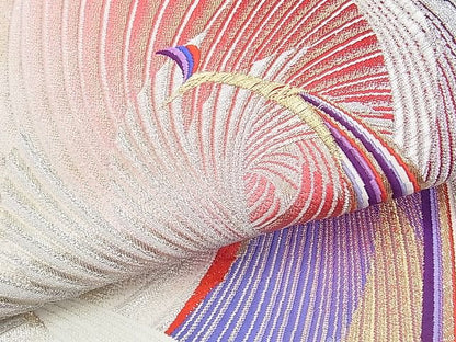 平和屋着物◎六通柄袋帯 唐織 孔雀 金銀糸 逸品 BAAI5728qt
