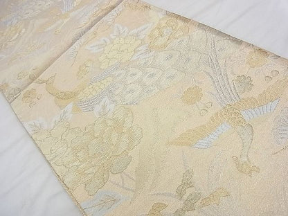 平和屋着物◎佐賀錦 六通柄袋帯 鳳凰孔雀草花文 金銀糸 逸品 BAAI5773qt