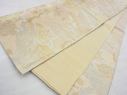 平和屋着物◎佐賀錦 六通柄袋帯 鳳凰孔雀草花文 金銀糸 逸品 BAAI5773qt