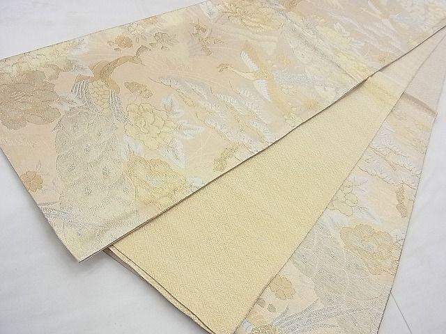 平和屋着物◎佐賀錦 六通柄袋帯 鳳凰孔雀草花文 金銀糸 逸品 BAAI5773qt