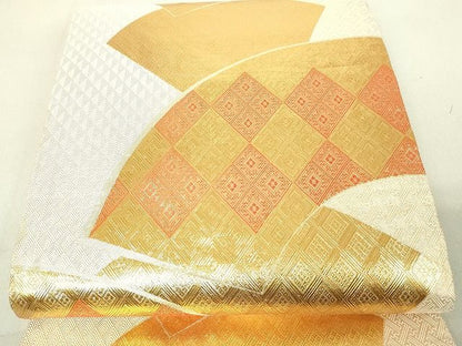 平和屋着物■佐賀錦 両面六通柄袋帯 花蝶丸文 金銀糸 逸品 DAAH6108sf