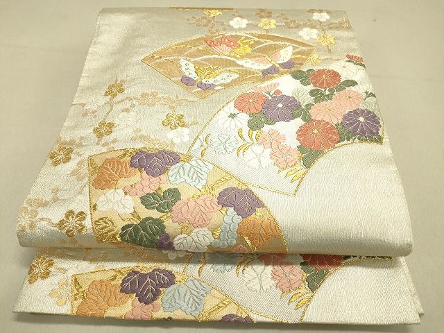 平和屋着物◎六通柄袋帯 唐織 地紙舞蝶花文 金銀糸 逸品 DAAG4800fe