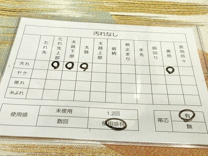 平和屋着物◎綴れ 太鼓柄袋帯 色紙重ね 金銀糸 逸品 DAAG4819fe