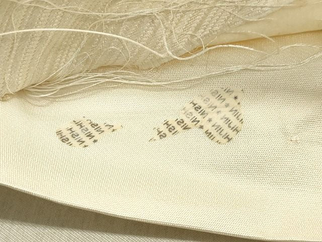 平和屋着物◎西陣 六通柄袋帯 切嵌 麻の葉文 銀糸 逸品 DAAG4823fe