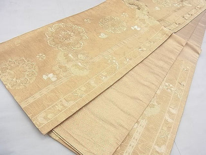 平和屋着物◎佐賀錦 六通柄袋帯 宝相華 金糸 逸品 BAAJ0418qt