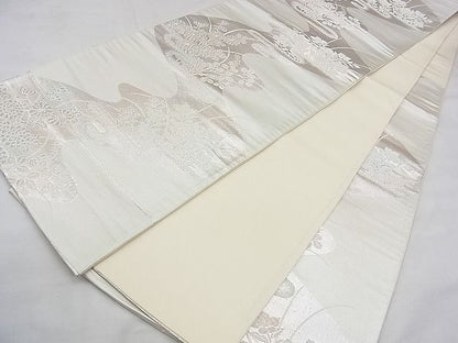 平和屋着物◎六通柄袋帯 光悦錦 銀糸 逸品 BAAJ0429qt