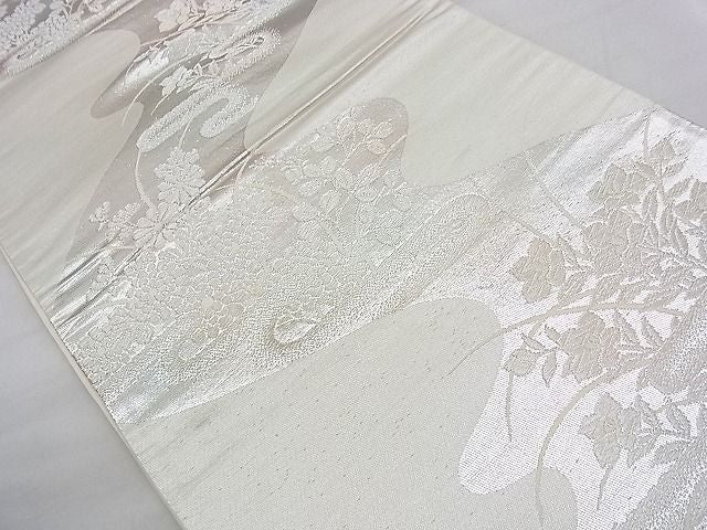 平和屋着物◎六通柄袋帯 光悦錦 銀糸 逸品 BAAJ0429qt