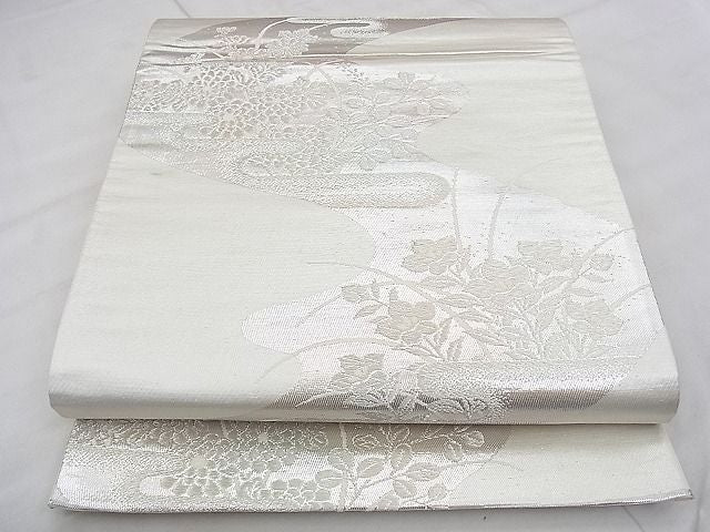 平和屋着物◎六通柄袋帯 光悦錦 銀糸 逸品 BAAJ0429qt