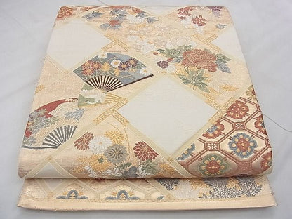 平和屋着物◎六通柄袋帯　唐織　桃山天井絵文　金糸　逸品　BAAJ0442qt