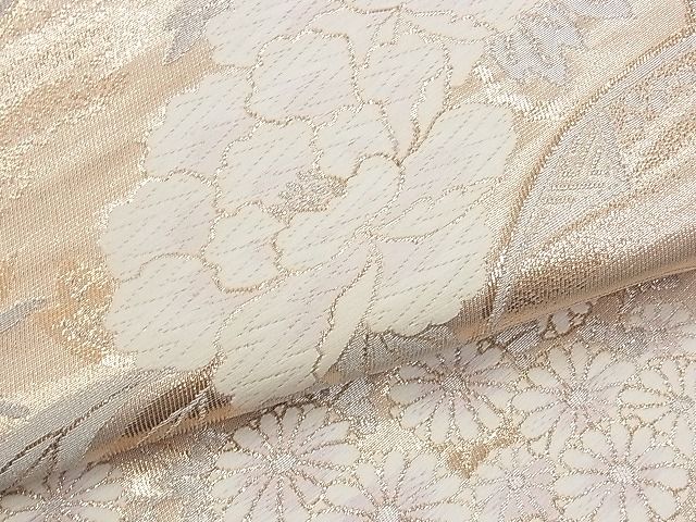 平和屋着物◎西陣 六通柄袋帯 唐織 地紙秋草文 金銀糸 逸品 BAAJ0441qt