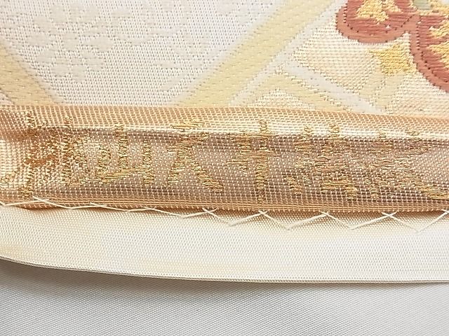 平和屋着物◎六通柄袋帯　唐織　桃山天井絵文　金糸　逸品　BAAJ0442qt