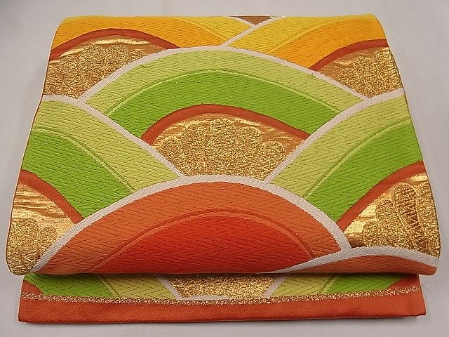 平和屋着物◎六通柄袋帯 唐織 青海波文 金糸 逸品 CAAH2026dx
