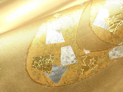 平和屋着物■六通太鼓柄袋帯 流水箔散らし 金銀彩 逸品 CAAH9282hy