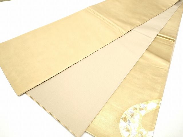 平和屋着物■六通太鼓柄袋帯 流水箔散らし 金銀彩 逸品 CAAH9282hy