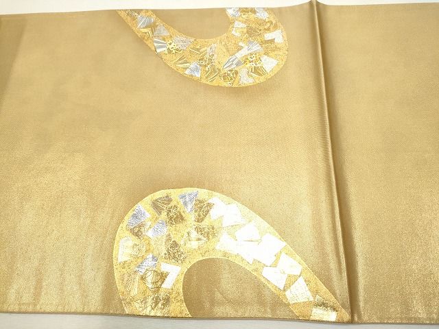 平和屋着物■六通太鼓柄袋帯 流水箔散らし 金銀彩 逸品 CAAH9282hy