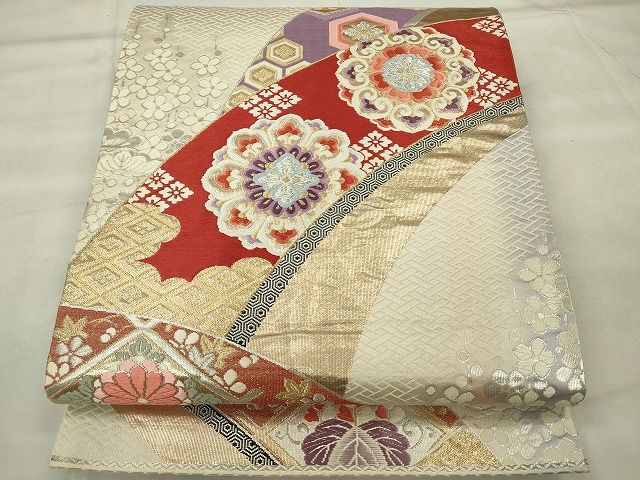 平和屋着物◎六通柄袋帯 唐織 正倉院吉祥文 金銀糸 逸品 CAAE7414in