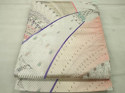 平和屋着物◎両面全通柄袋帯 孔雀文 金銀糸 逸品 CAAE7417in