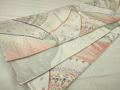 平和屋着物◎両面全通柄袋帯 孔雀文 金銀糸 逸品 CAAE7417in