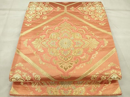 平和屋着物◎六通柄袋帯 菱正倉院花文 金銀糸 逸品 CAAE7394in