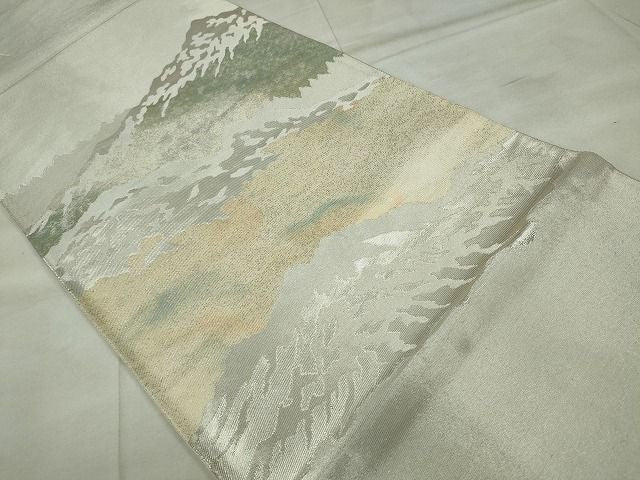 平和屋着物◎六通柄袋帯 霞文 銀糸 逸品 CAAE7418in