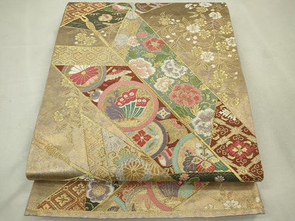 平和屋着物◎六通柄袋帯 花鳥丸文 金銀糸 逸品 CAAE7469in