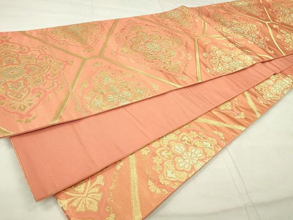 平和屋着物◎六通柄袋帯 菱正倉院花文 金銀糸 逸品 CAAE7394in
