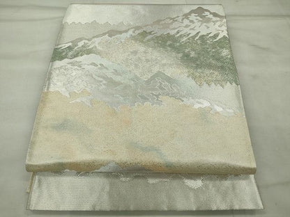 平和屋着物◎六通柄袋帯 霞文 銀糸 逸品 CAAE7418in