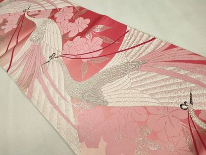 平和屋着物◎両面全通柄袋帯 花鳥文 金銀糸 逸品 CAAE7456in